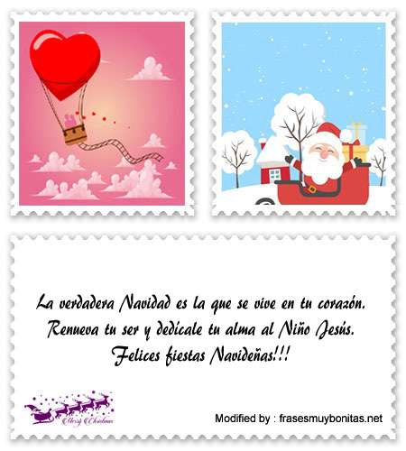 Bonitas tarjetas con dedicatorias de amor de Navidad